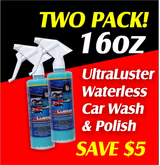 TWO 16oz. UltraLuster Waterless Wash n Polish Trigger Spray Pack